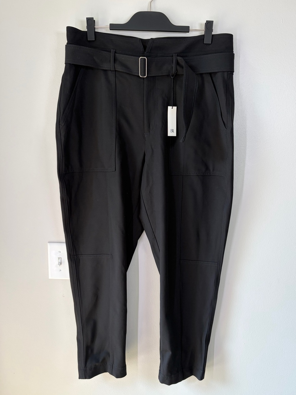 Banana Republic Black Belted Utility Style Trouser Slacks Career Work Wear Offic